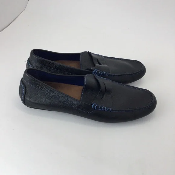 Donald‎ Pliner Vinco 3 Men's Black Leather Driving Loafers size 7.5