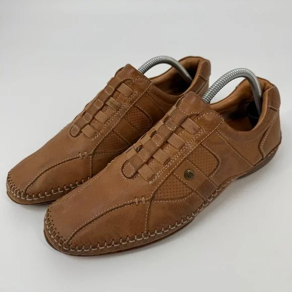 Hush Puppies Mens Tan Leather Slip‎ On Driving Moccasin Loafer Shoes Size 8