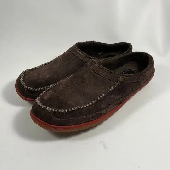 LL Bean Mountain Slipper Scuff Mens 12 Brown Cozy Casual Outdoor Cabincore