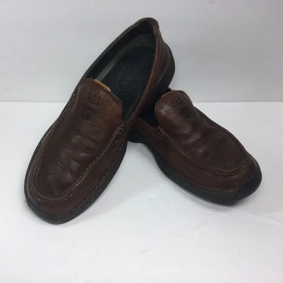 Timberland Loafer Mens Size 9 M Shoes Pebbled‎ Leather Slip On Brown 79504