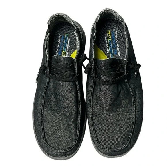 Skechers Mens Slip On Relaxed Fit Melson Chad Sneaker Size 8‎ Grey Memory Foam