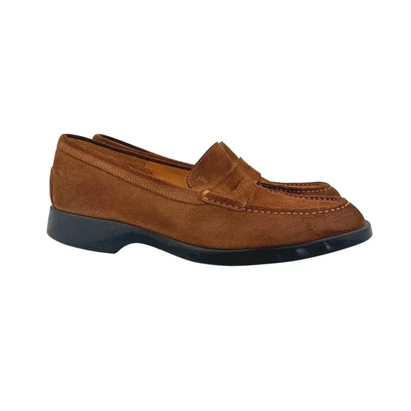 Tods Mens Penny Loafers Brown Suede Leather Shoes Made‎ in Italy Size 9