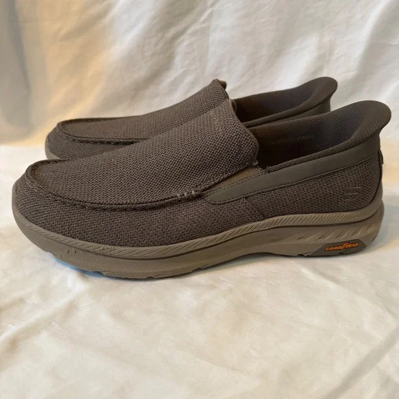 Skechers Mens Slip-ins Relaxed Fit Parson Ralven Taupe Loafers 205451WW Size 12
