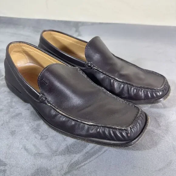TODS Driving Loafers 9.5 US Fit Brown leather Slip On Mocassin UK 8.5 Marked