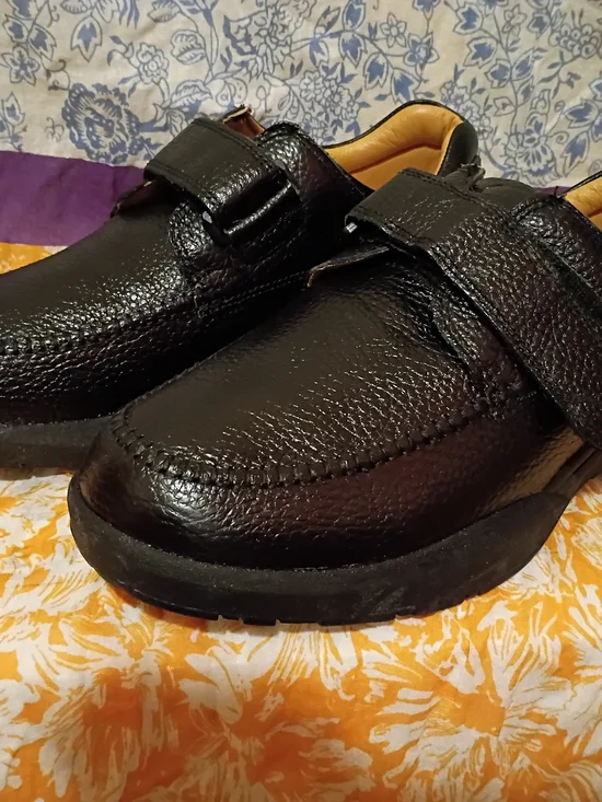 Dr. Comfort Scott 9210 Men's Black Leather Hook & Loop Slip-On Shoes 11.5 XW. BN