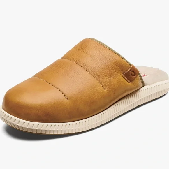 NWOT OluKai Mua ‘lli Men’s Premium Leather & Shearling Mule Slipper Size 11
