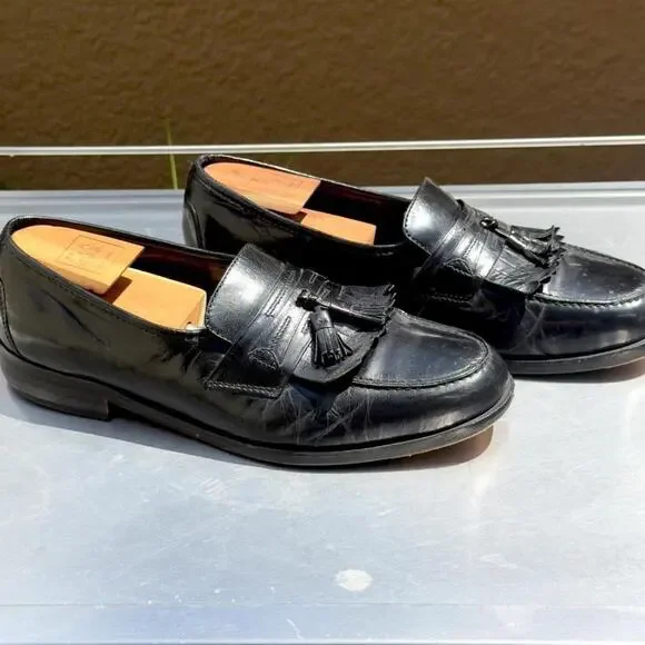 Nunn Bush Black Leather Loafers with Tassel - Size 10 1/2 M