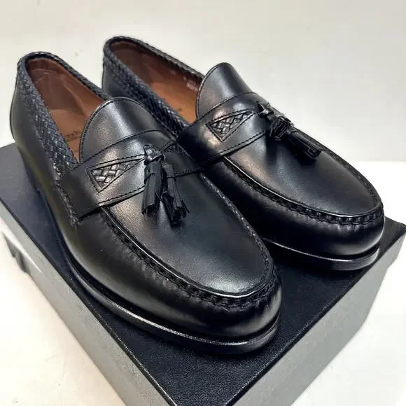 NWOT Allen Edmonds Maxfield Handsewn Tassel Loafer Moccasin Black USA 11 Wide E