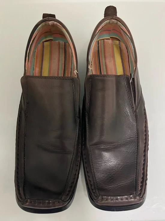 Robert Wayne Men's Brown Leather Slip-On Loafers