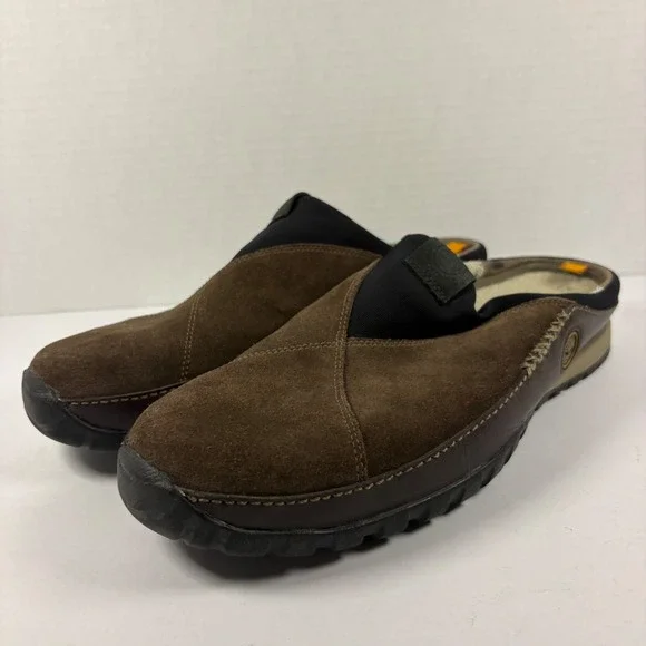 Timberland Clog Mules Mens 13 Brown Suede Smartwool Slip On Outdoor Shoes