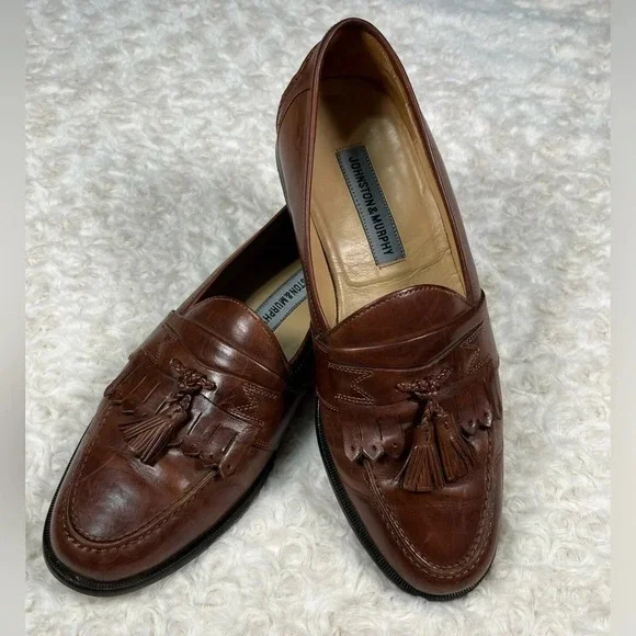 Johnston & Murphy | Brown Moc Toe Slip On Dress Kiltie Tassel Loafers