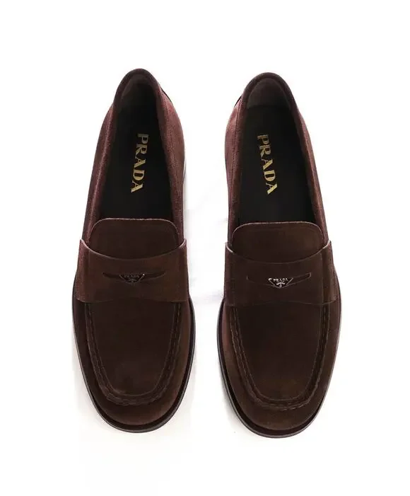 $1,250 PRADA - Brown Suede Loafers - US 10.5 (9.5UK)