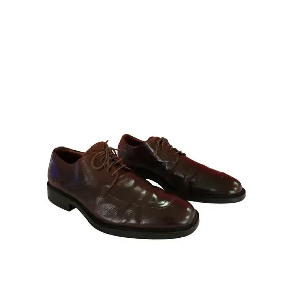 Johnston And Murphy Men's 10 M Handcrafted Italy Leather Oxford brown Shoes