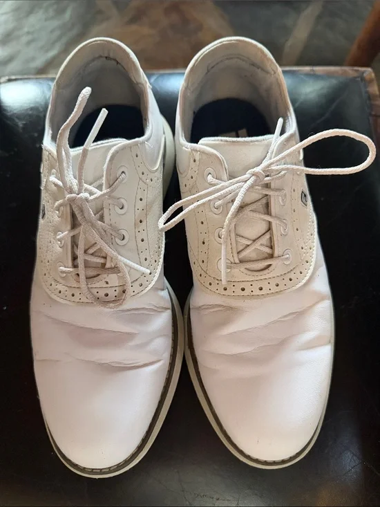 Men's/Boy’s White Leather FootJoy golf Shoes