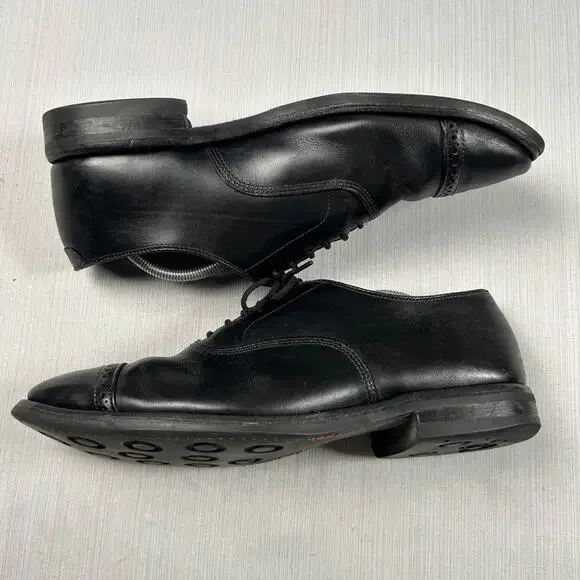 Allen Edmonds Cap Toe Brogue Oxfords Mens 11.5 Black Leather Dress Shoes