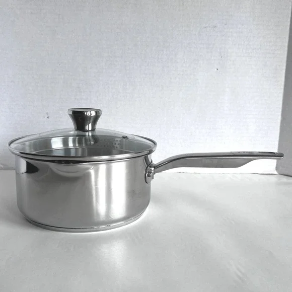 T-fal Cook & Strain 3 Qt Stainless Steel Saucepan Vented Glass Lid