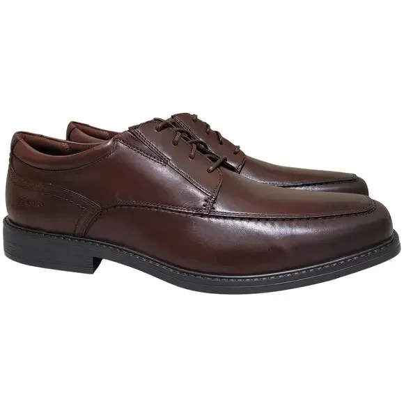Clarks Men Dresslite Ace Derby Oxfords Size US 13W Mahogany Brown Leather