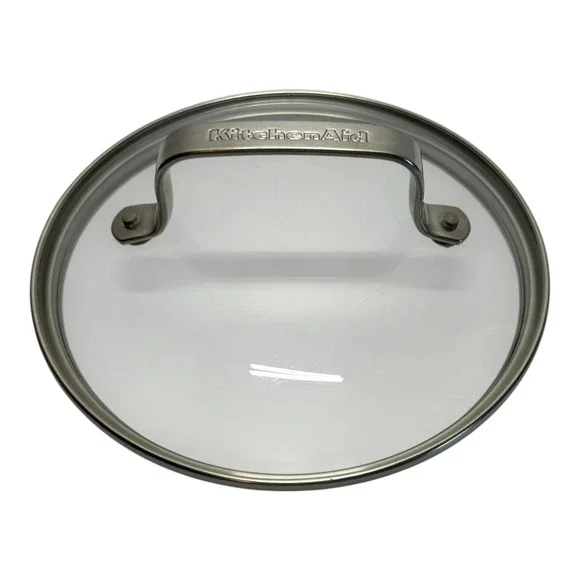 KitchenAid 7 Inch Tempered‎ Glass Replacement Lid Stainless Steel Rim Handle
