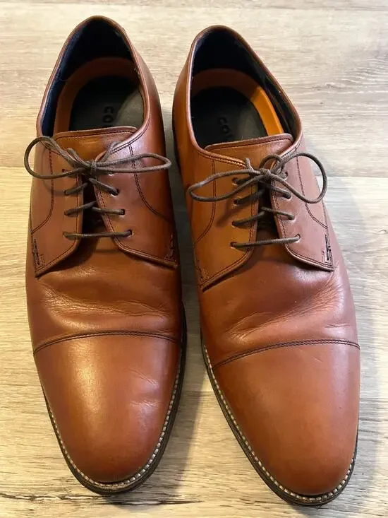 Men’s Cole Haan Cap Toe, Brown Dress Shoes, Grandios Classic Lace Up - 11M