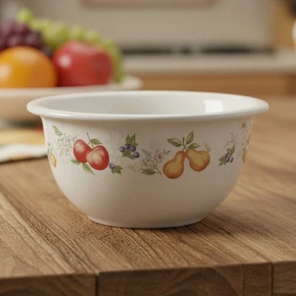 Corelle Coordinates Chutney Mixing Bowl, 2 Quart Stoneware Vintage Fruit Pattern