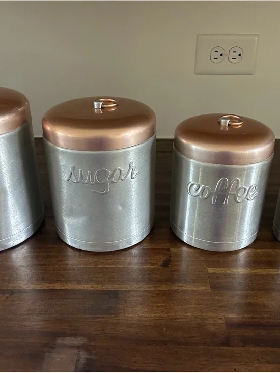 Vintage Heller Hostess Aluminum Canister Set of 4