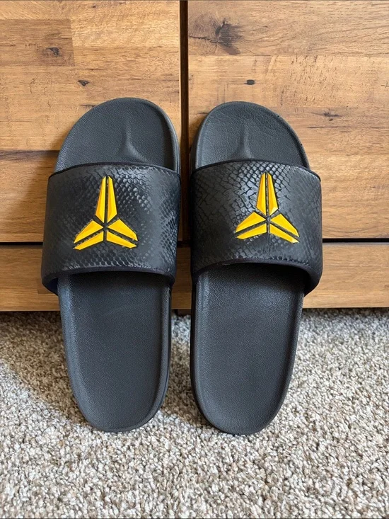 Nike Kobe Off Court (Size 12) Black and Yellow Men's Slide Sandals