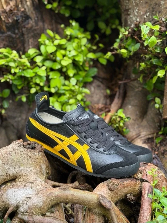 Onitsuka Tiger by Asics Men's Black & Yellow Low-Profile Sneakers