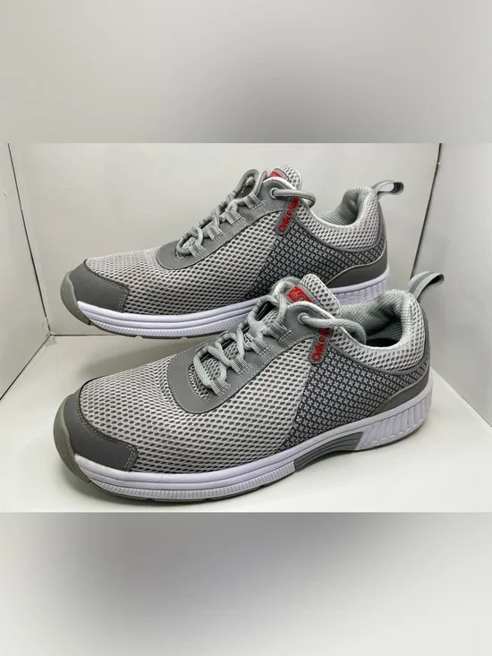 Orthofeet Edgewater 618 Grey Mesh Athletic Comfort Walking Sneakers Mens 12 D