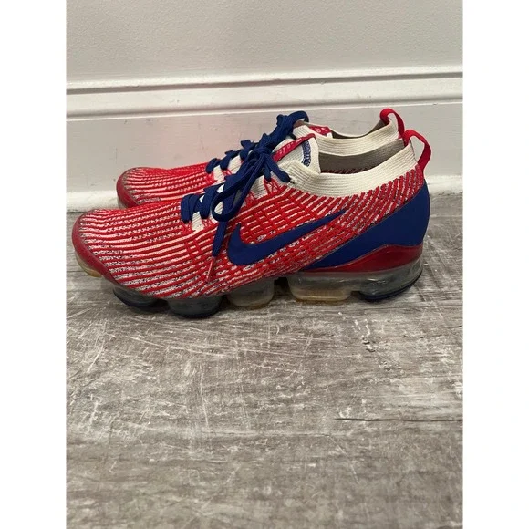 Nike Air VaporMax Flyknit 3 USA Men Sz 11 Red White Blue Sneakers CW5585-100