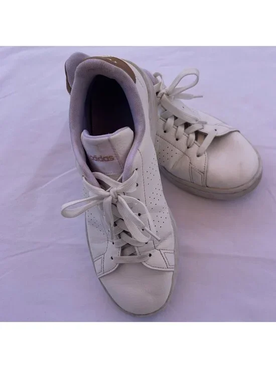 White Adidas Advantage Low Top Sneakers