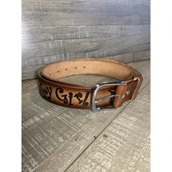 Country Girl‎ Leather Belt Horse Embossed Measures 42