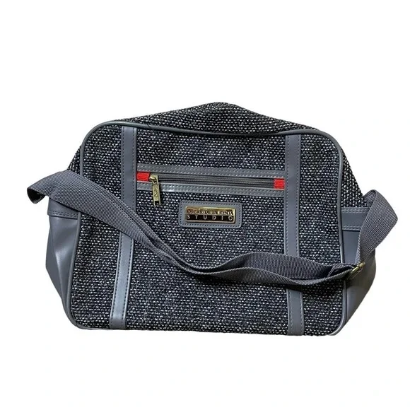 Vintage - Oscar de la Renta Gray Tweed Carry On Shoulder Bag tweed gray luggage