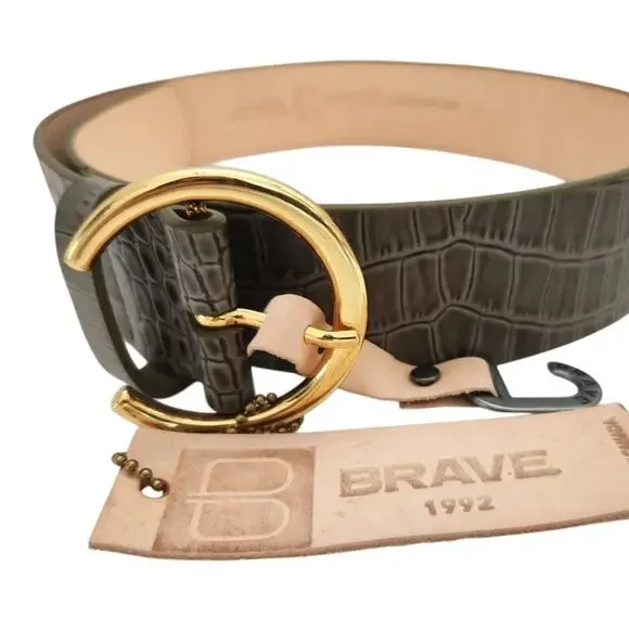 NWT! Brave Leather Caprina Belt 3205 Green‎ Size-28