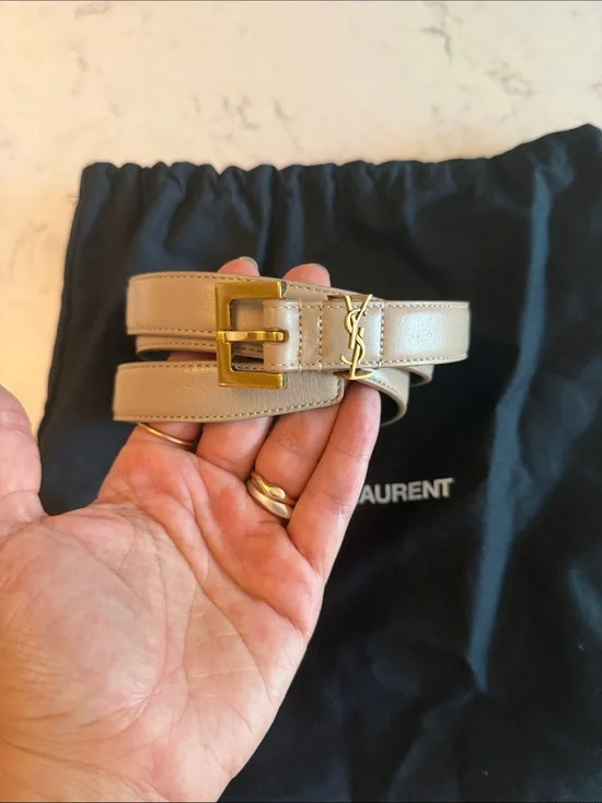 Saint Laurent belt nude gold 85cm