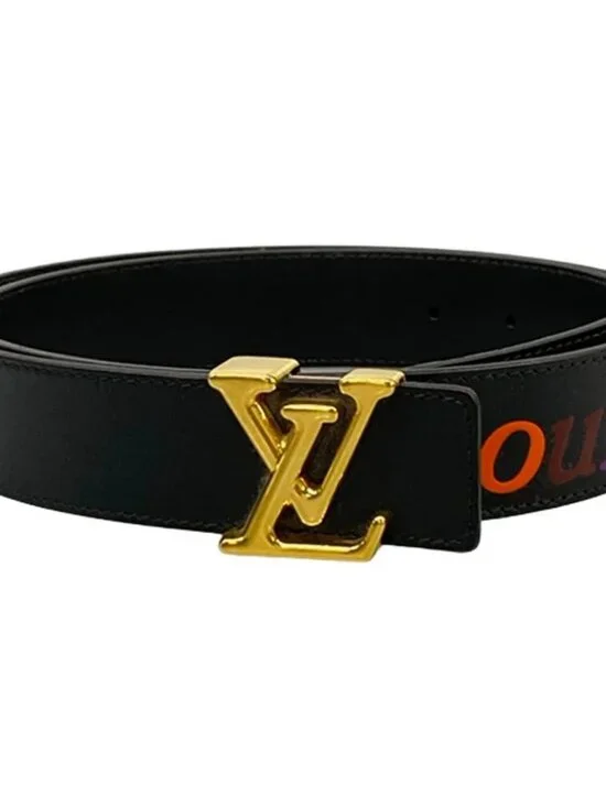 LOUIS VUITTON Patchwork Waves LV Circle  Damier Azur Canvas Belt