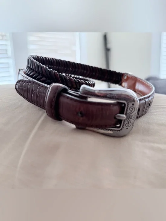 Brighton Brown Leather Belt with silver buckle