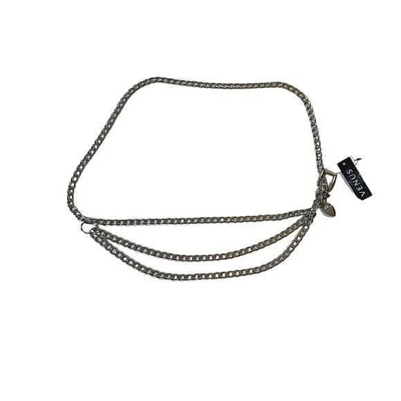 VENUS 3 Layer‎ Silver Tone Chain Link Belt