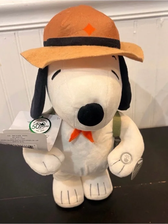 Hallmark Peanuts Beagle Scout Snoopy 12” Plush Sound Motion Commemorative 50th