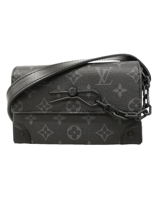Louis Vuitton Shoulder Bag Monogram Eclipse Steamer Wearable Wallet Black