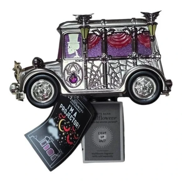 Bath & Body Works Halloween HEARSE  PROJECTOR Wallflower Plug In Home Decor Goth