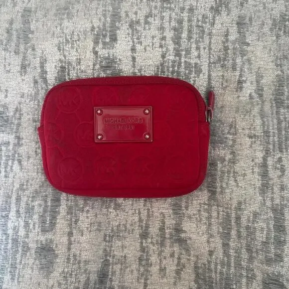Y2k michael kors red scuba purse/coin purse