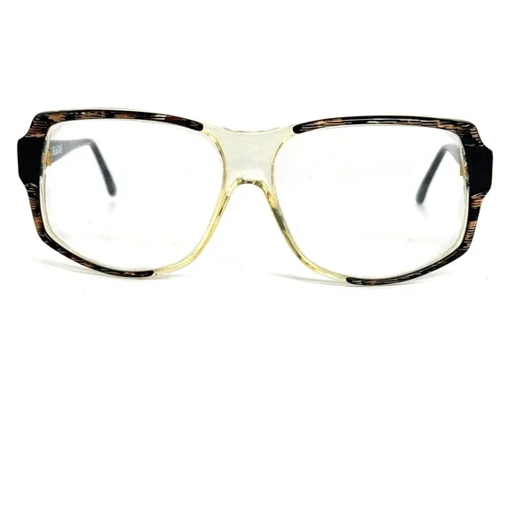 Linea Due Bovesi Design Gold Horn Rim with Black‎ Vintage Rare French H15270