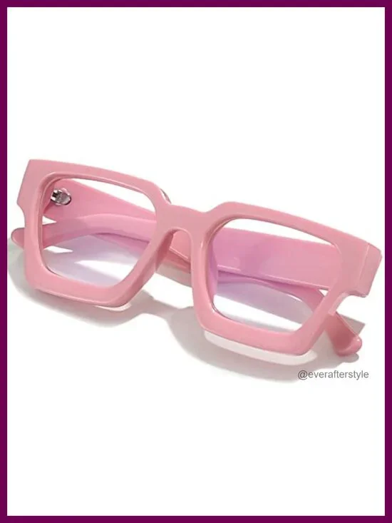 Blue Light Blocking Glasses Square Thick Frame Trendy Chic Computer Eyeglasses
