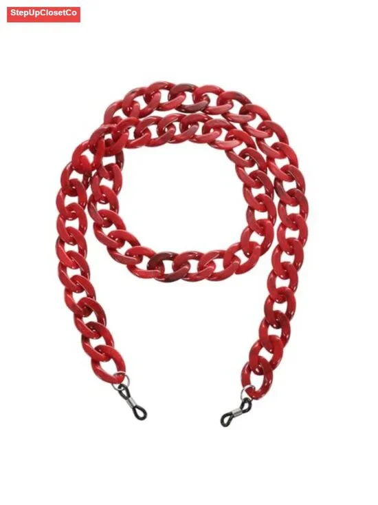 Acrylic Bead Eyeglass Chains with Adjustable Silicone Buckles - Anti-Loss