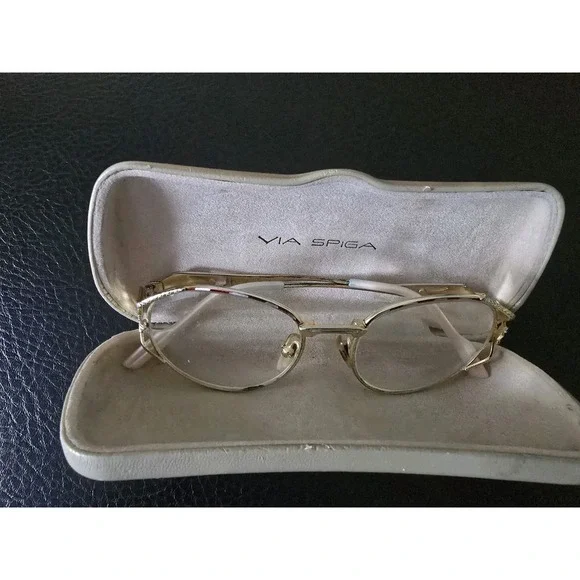 Via Spiga Women's Gold Metal Oval Full Rim Eyeglasses Frame
