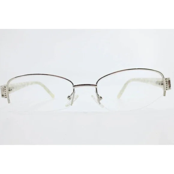 SP Eyewear SP 4006 YG Silver Semi Rimless Pearl Marble Crystal Frames 54-18-135