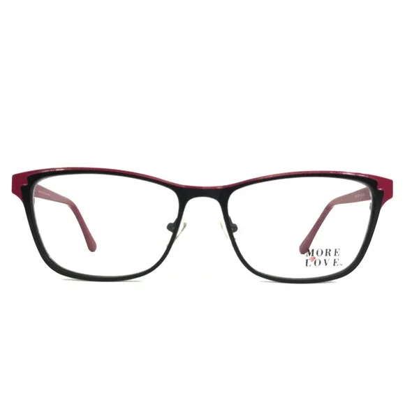 More to Love Eyeglasses Frames Meredith 1115 Black Red Cat Eye 56-17-140