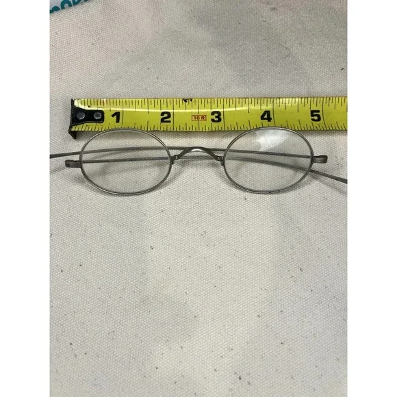Silver Frames Ornate Full Rim Vintage Antique Optical Eyeglasses Straight Arms
