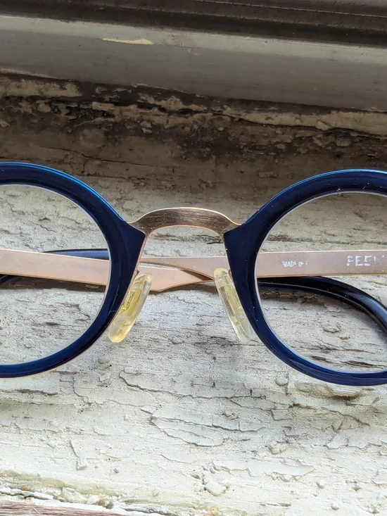 Gold and Blue Women's Eyeglass Frames