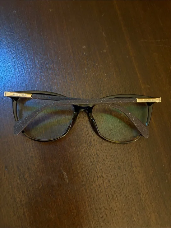 Police Women's Brown Jolie 3 Glasses with Gold Temple Trim sparkle collection